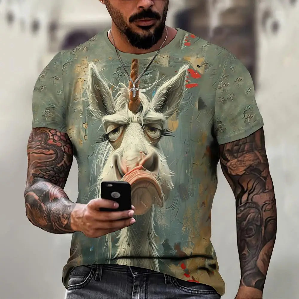 Men's 3D Print Animal Graphic T-Shirt
