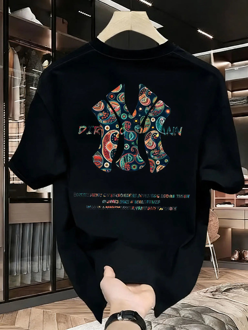 Men's Printed Summer T-Shirt, Loose Fit