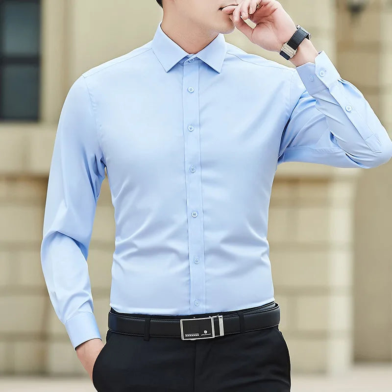 Men's Plus Size Long Sleeve Dress Shirt