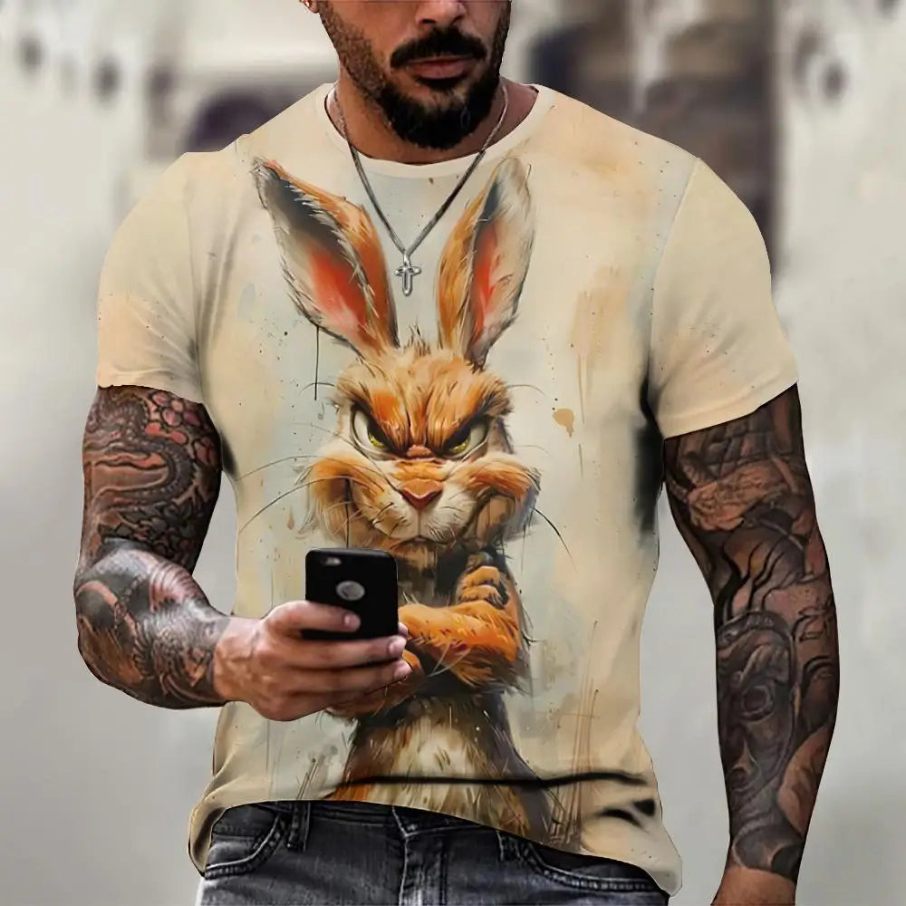 Men's 3D Print Animal Graphic T-Shirt