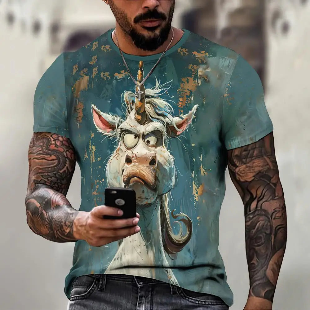 Men's 3D Print Animal Graphic T-Shirt