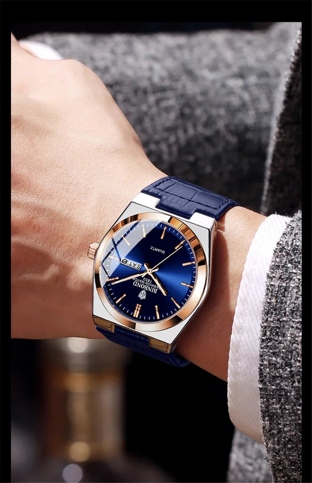 Relógio Masculino BINBOND com Pulseira de Couro
