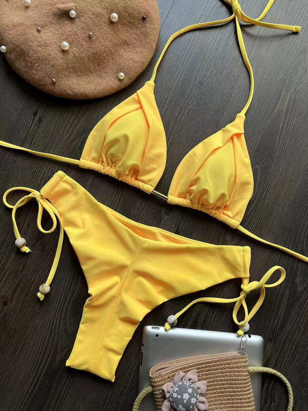 Biquíni Cortininha Feminino com Bojo Push-Up - Estilo Brasileiro, Duas Peças