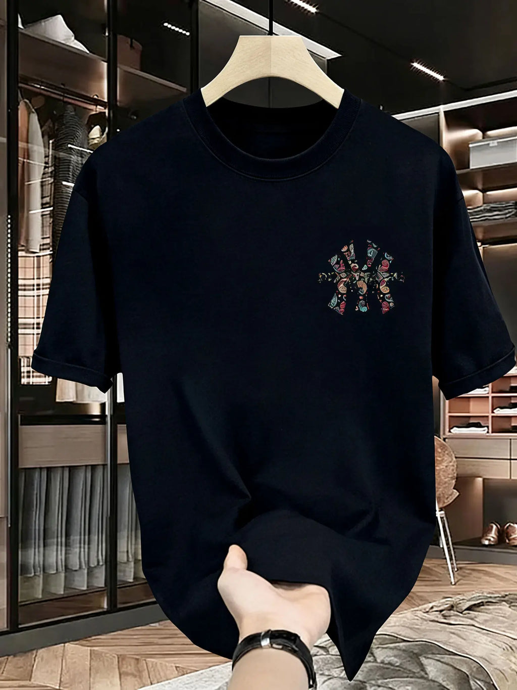 Men's Printed Summer T-Shirt, Loose Fit