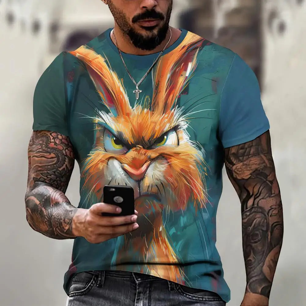 Men's 3D Print Animal Graphic T-Shirt