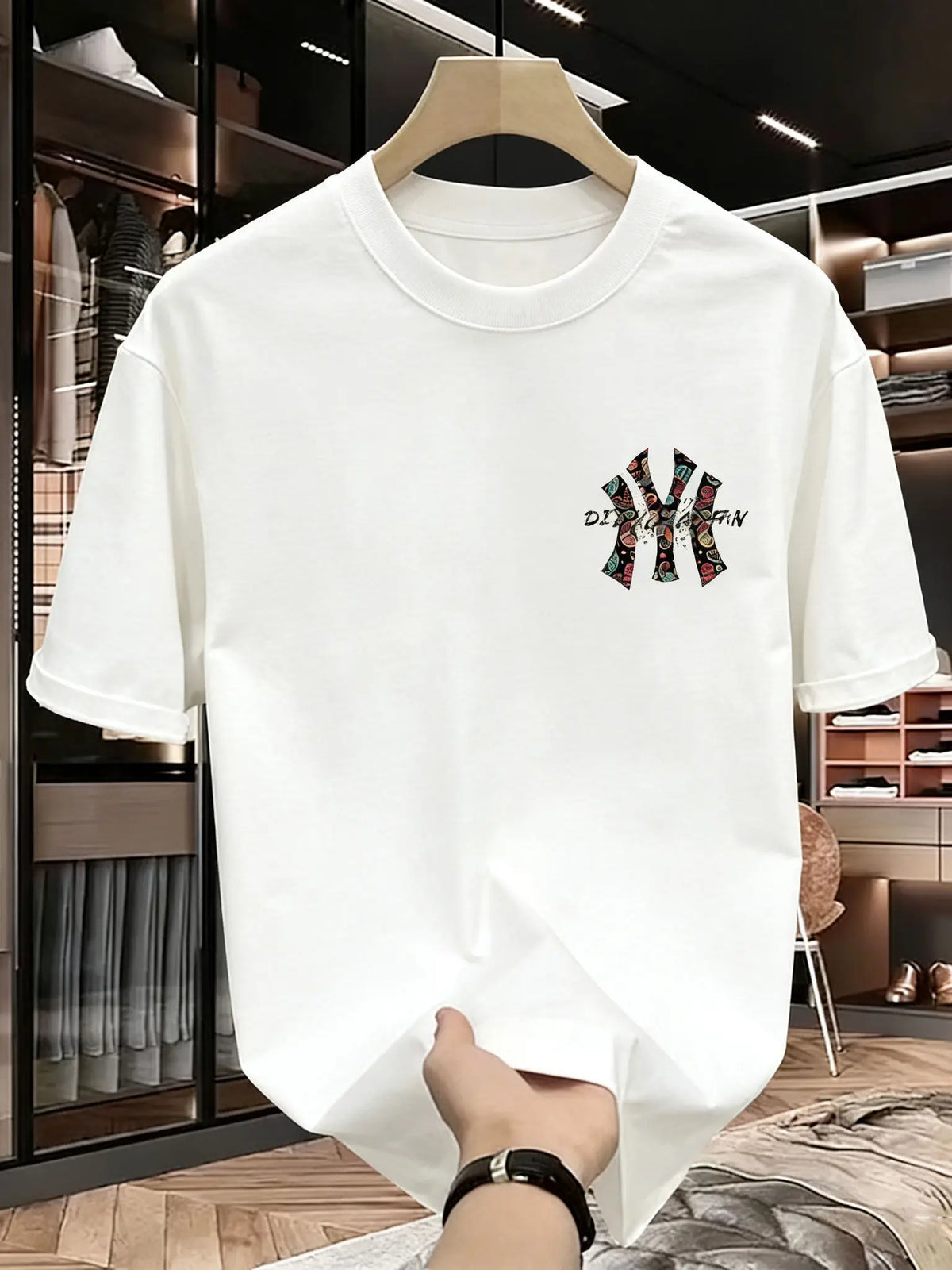 Men's Printed Summer T-Shirt, Loose Fit