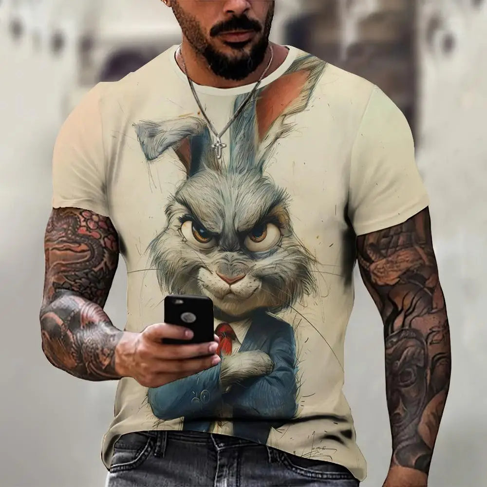 Men's 3D Print Animal Graphic T-Shirt