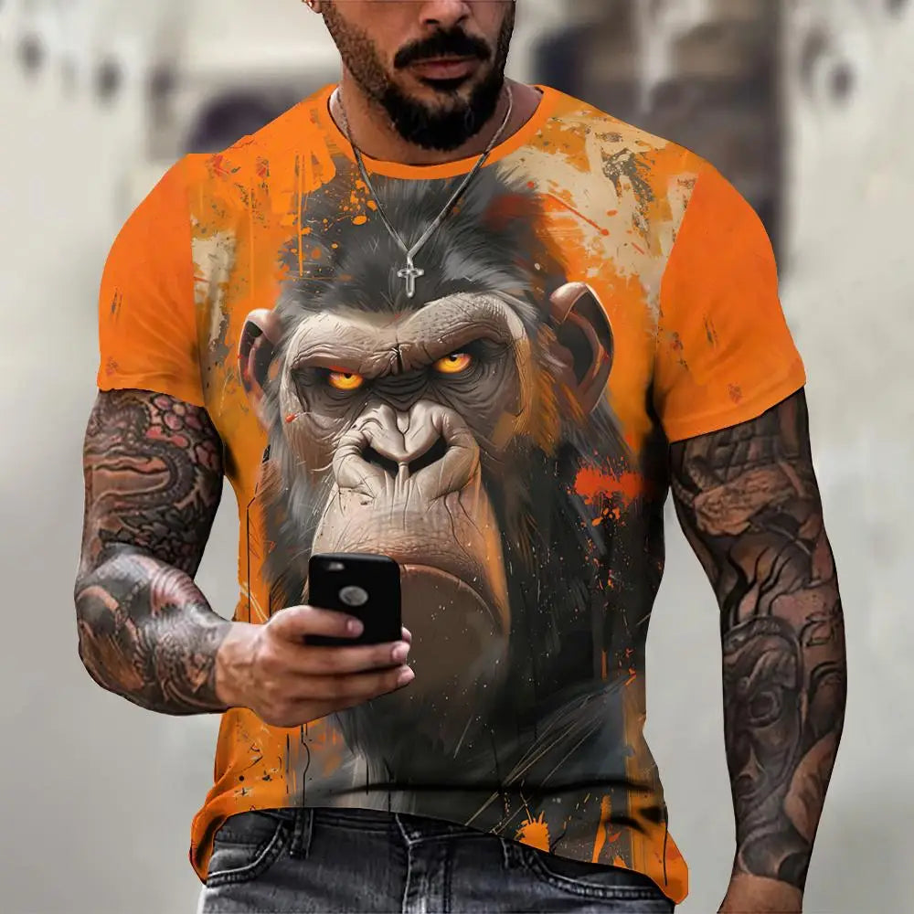 Men's 3D Print Animal Graphic T-Shirt