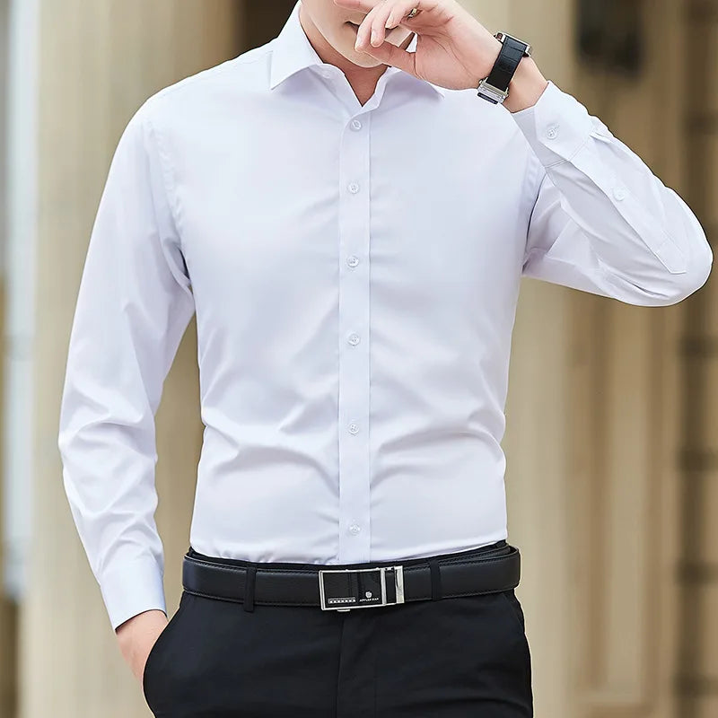 Men's Plus Size Long Sleeve Dress Shirt