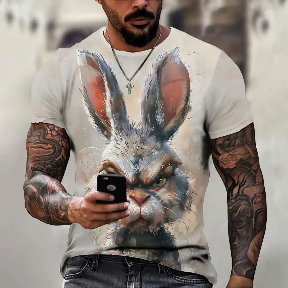 Men's 3D Print Animal Graphic T-Shirt