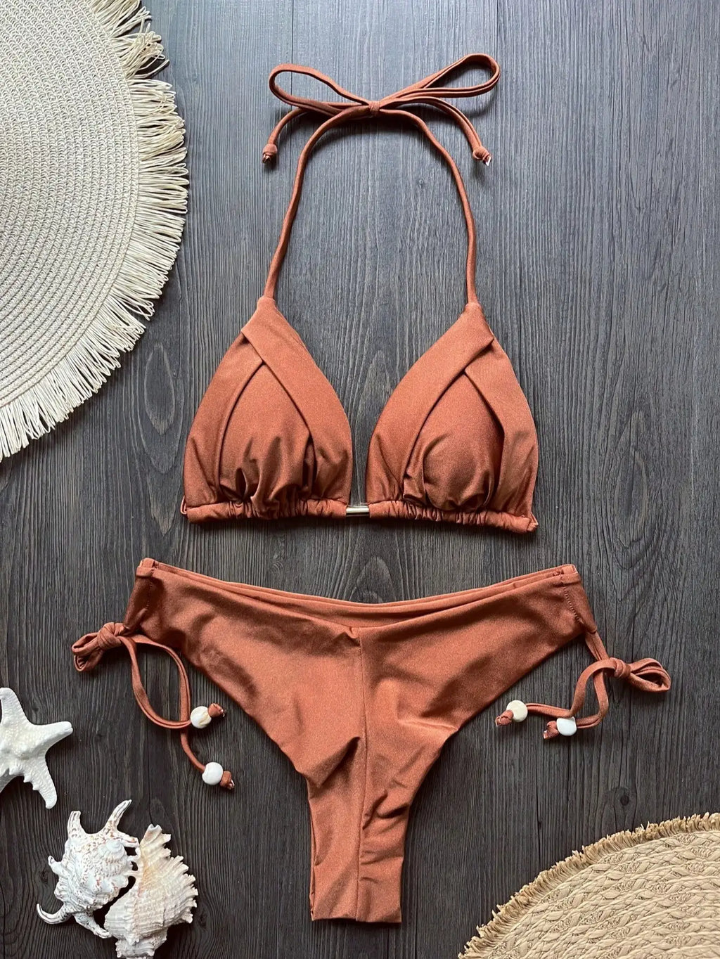 Biquíni Cortininha Feminino com Bojo Push-Up - Estilo Brasileiro, Duas Peças