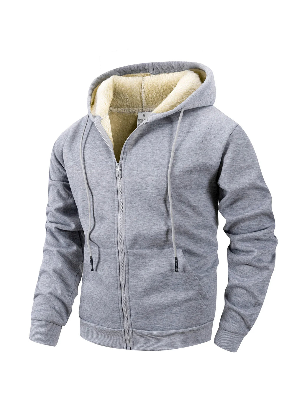 Jaqueta Masculina de Fleece com Capuz e Zíper