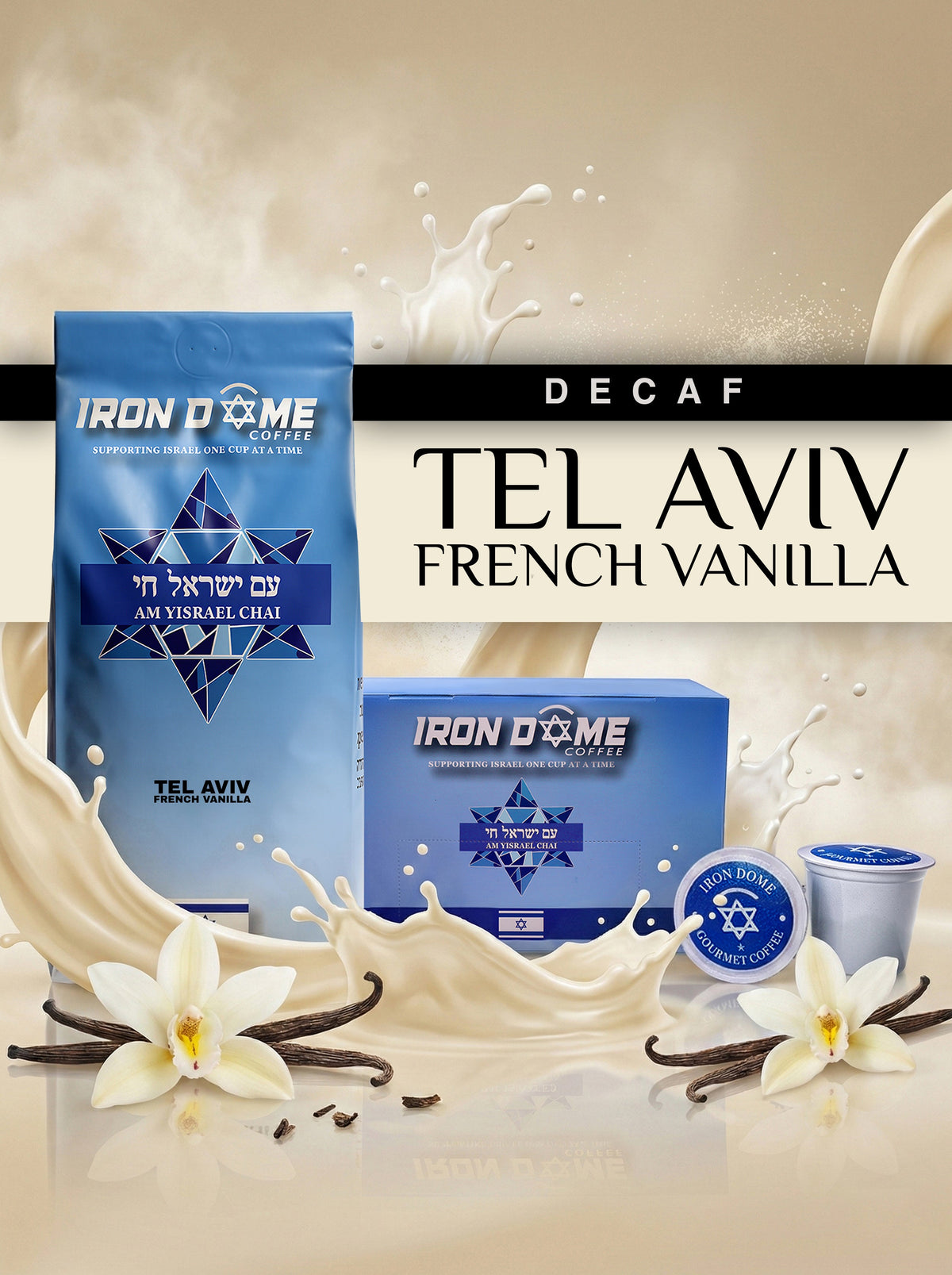 Tel Aviv French Vanilla decaf coffee
