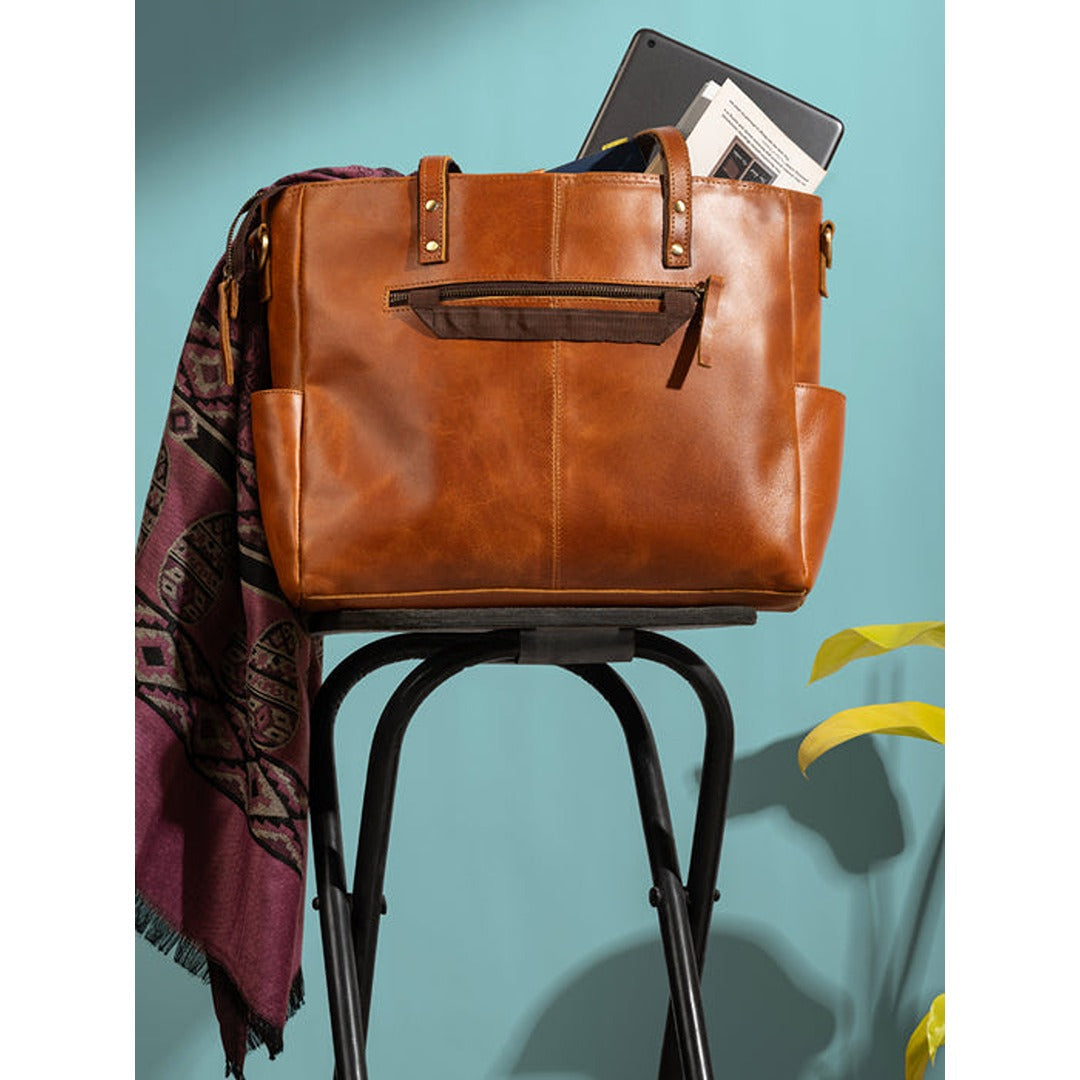 Bolsa Tote Kodiak em Couro – Caramelo
