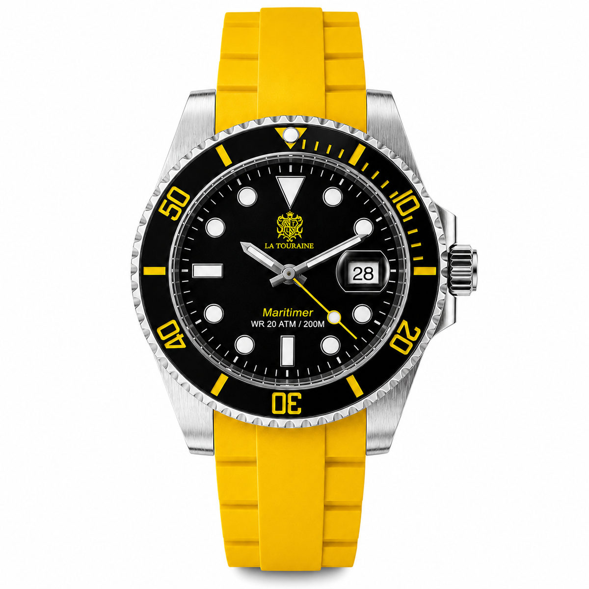 La Touraine Maritimer Sport color dive watch with rubber strap