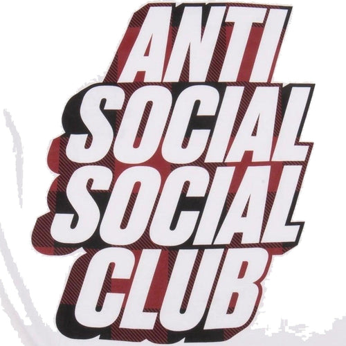 Anti Social Social Club Plaid Red Tee White