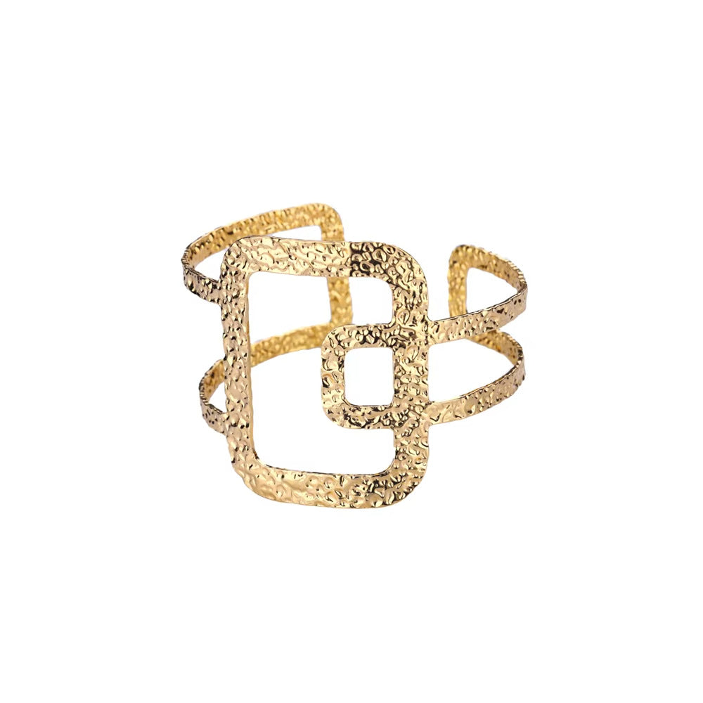 Womens Luxury High-end C-shaped Geometric Open Bangle