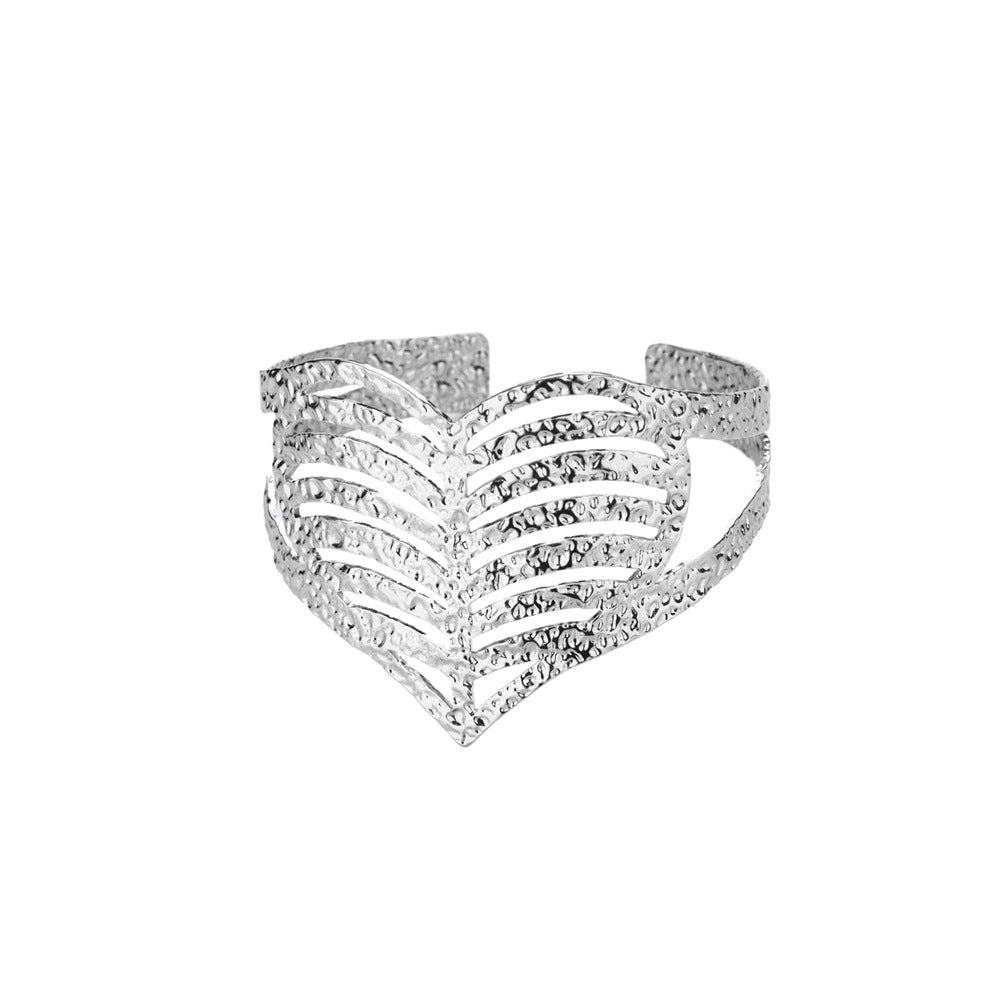 Womens Luxury High-end C-shaped Geometric Open Bangle