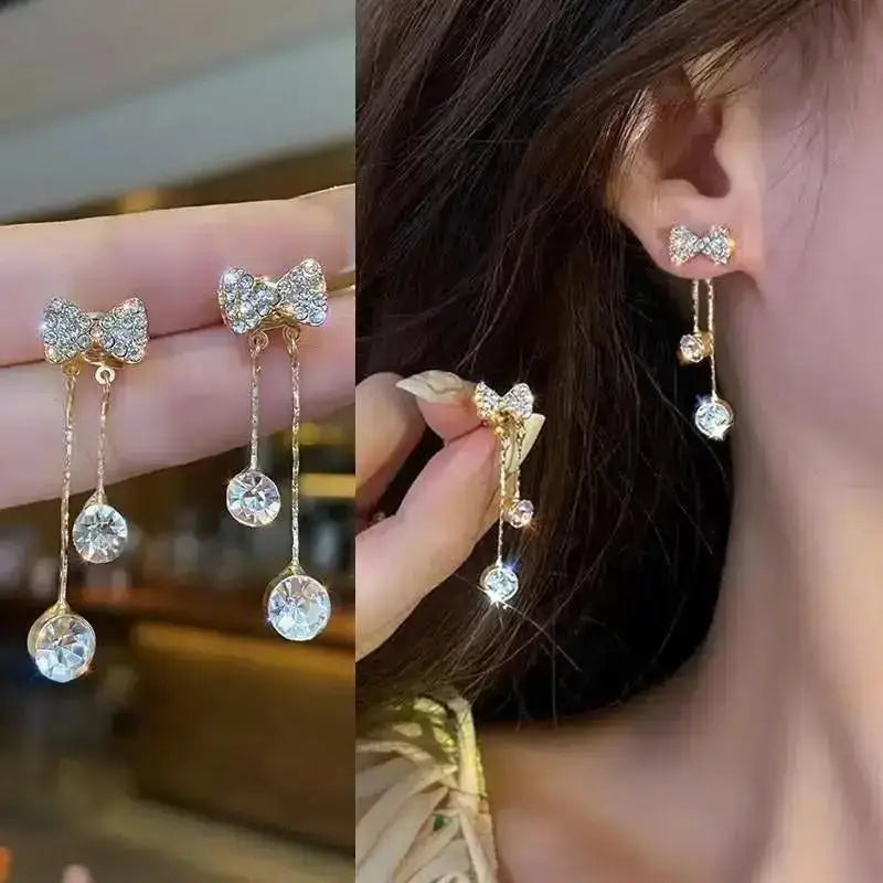 Pearl Tassel Earrings with 925 Silver Posts