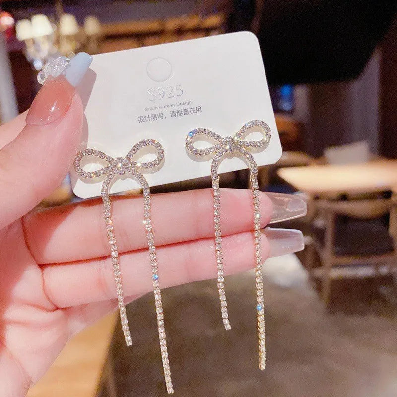 Pearl Tassel Earrings with 925 Silver Posts