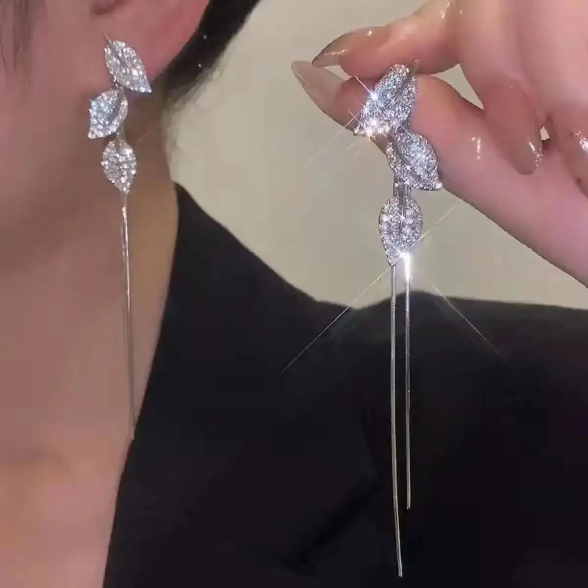 Pearl Tassel Earrings with 925 Silver Posts