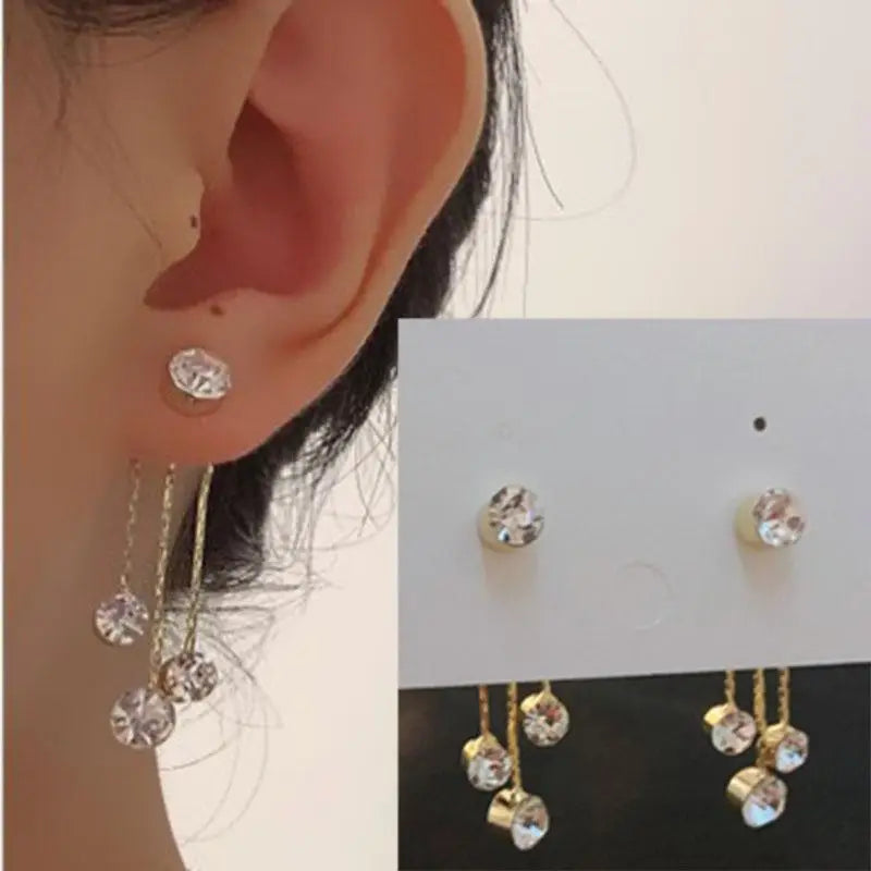 Pearl Tassel Earrings with 925 Silver Posts
