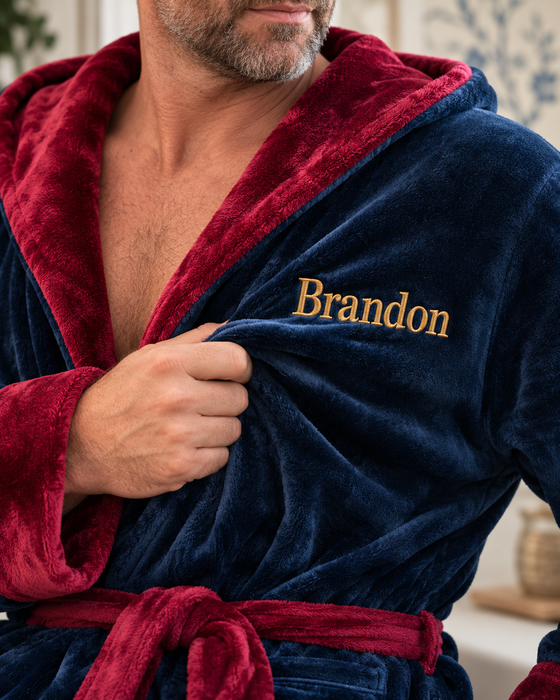 Men's Hooded Plush Robe