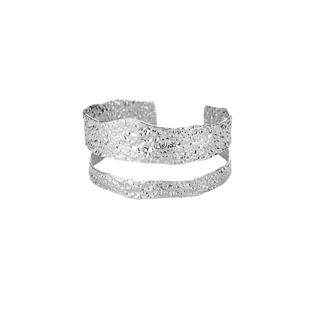 Womens Luxury High-end C-shaped Geometric Open Bangle