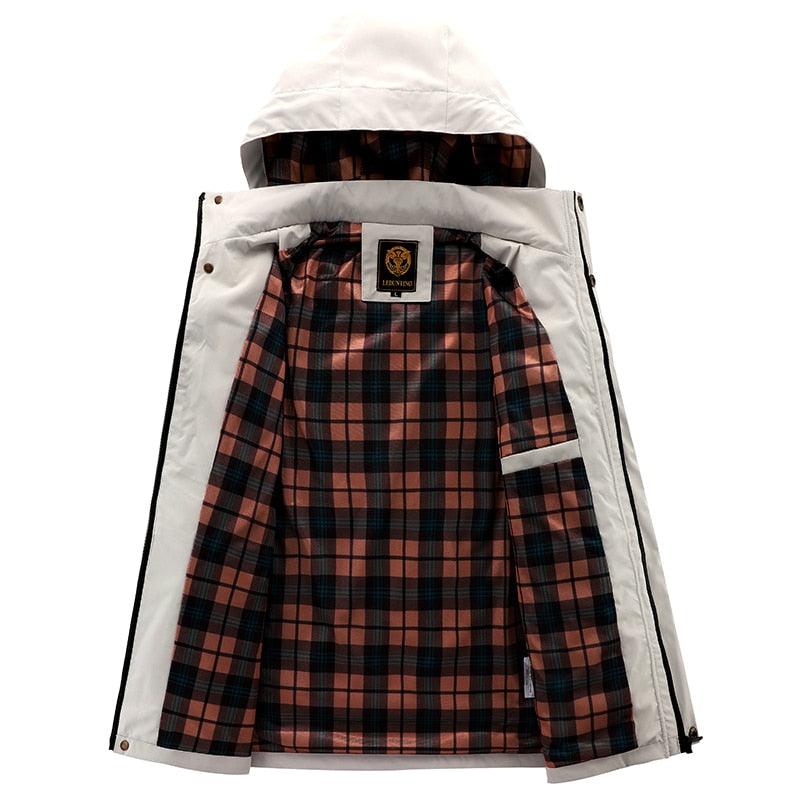 Men's Waterproof Hooded Windbreaker Jacket