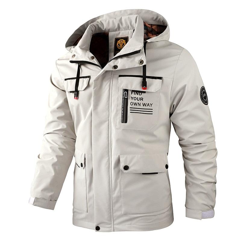 Men's Waterproof Hooded Windbreaker Jacket