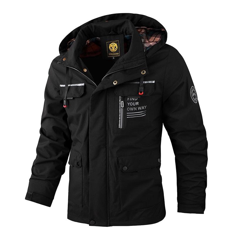 Men's Waterproof Hooded Windbreaker Jacket