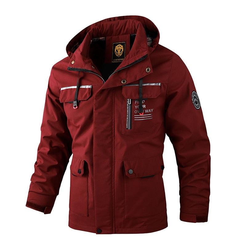 Men's Waterproof Hooded Windbreaker Jacket