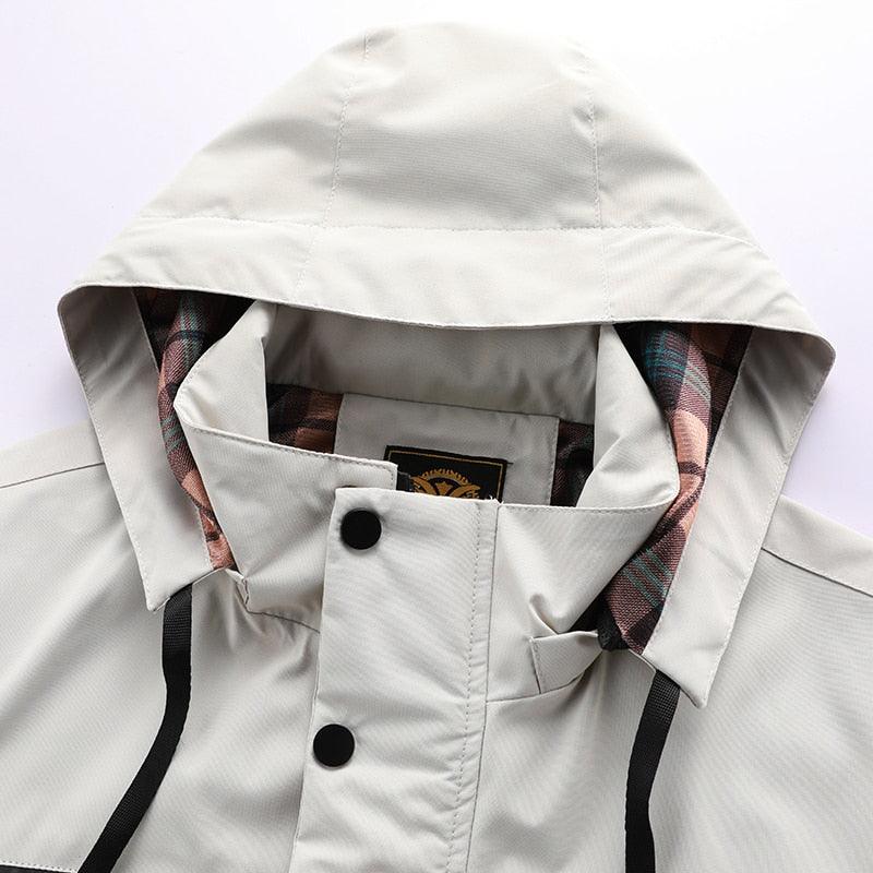 Men's Waterproof Hooded Windbreaker Jacket