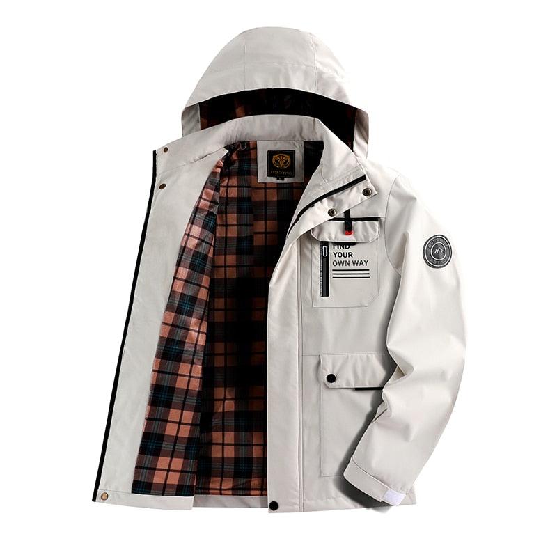 Men's Waterproof Hooded Windbreaker Jacket