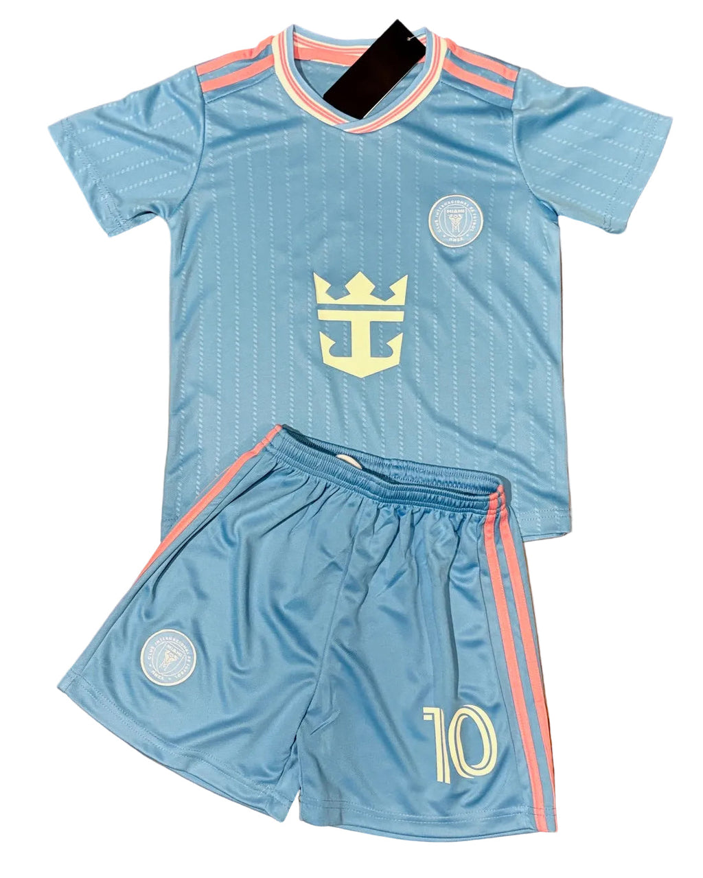 Conjunto Infantil Camisa de Futebol Lionel Messi Miami Azul