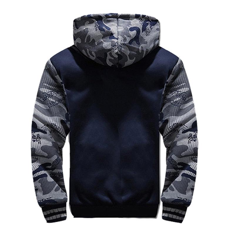 Jaqueta Masculina com Capuz e Zíper para o Inverno
