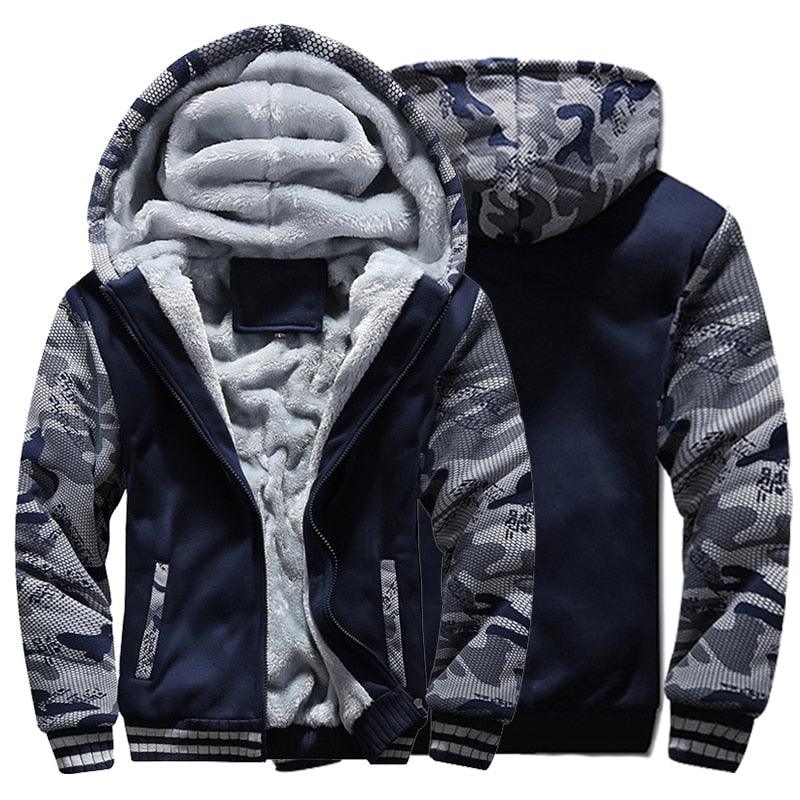 Jaqueta Masculina com Capuz e Zíper para o Inverno