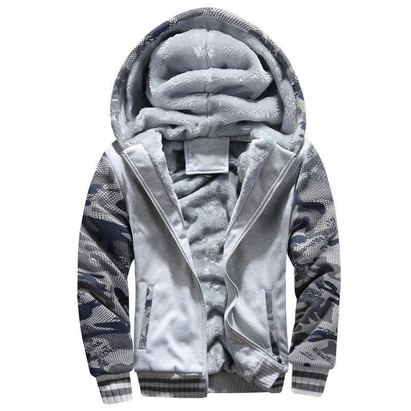 Jaqueta Masculina com Capuz e Zíper para o Inverno