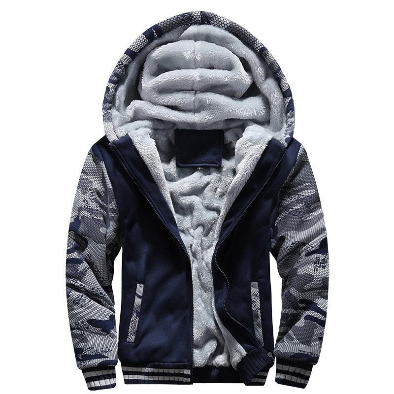 Jaqueta Masculina com Capuz e Zíper para o Inverno