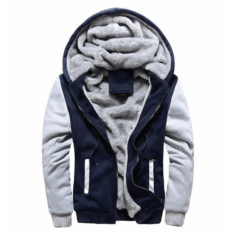 Jaqueta Masculina com Capuz e Zíper para o Inverno