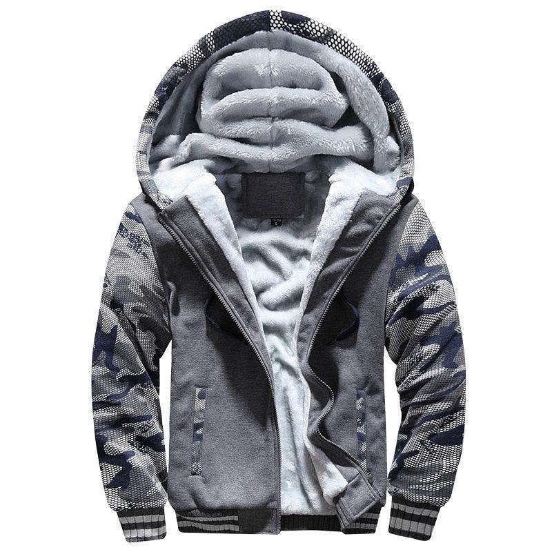 Jaqueta Masculina com Capuz e Zíper para o Inverno