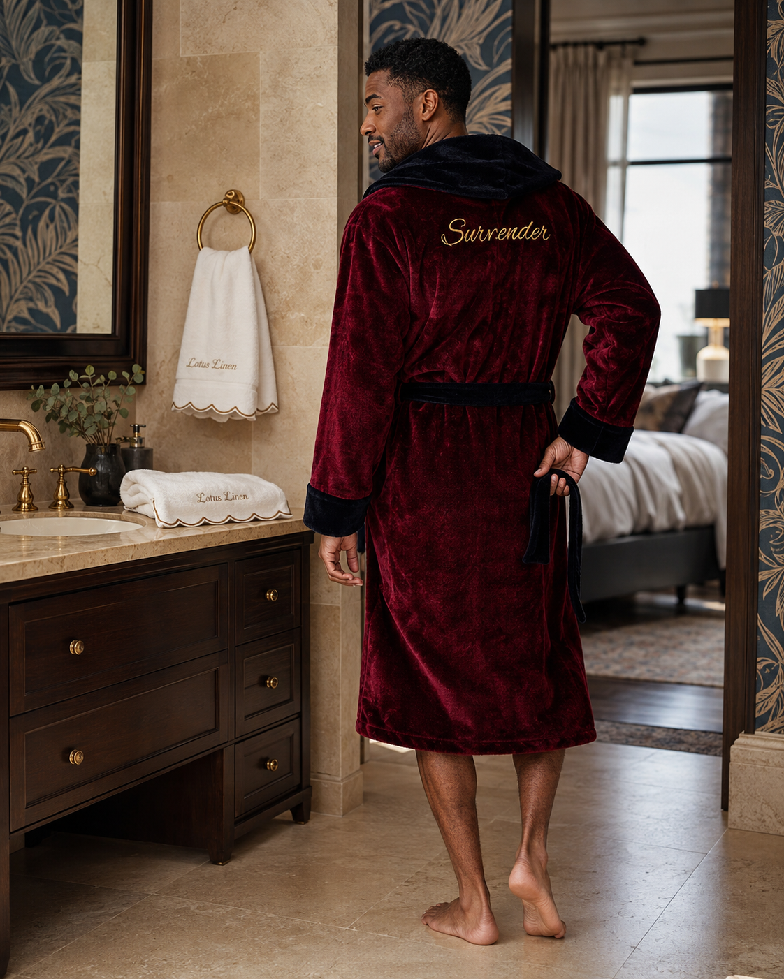 Men's Hooded Plush Robe