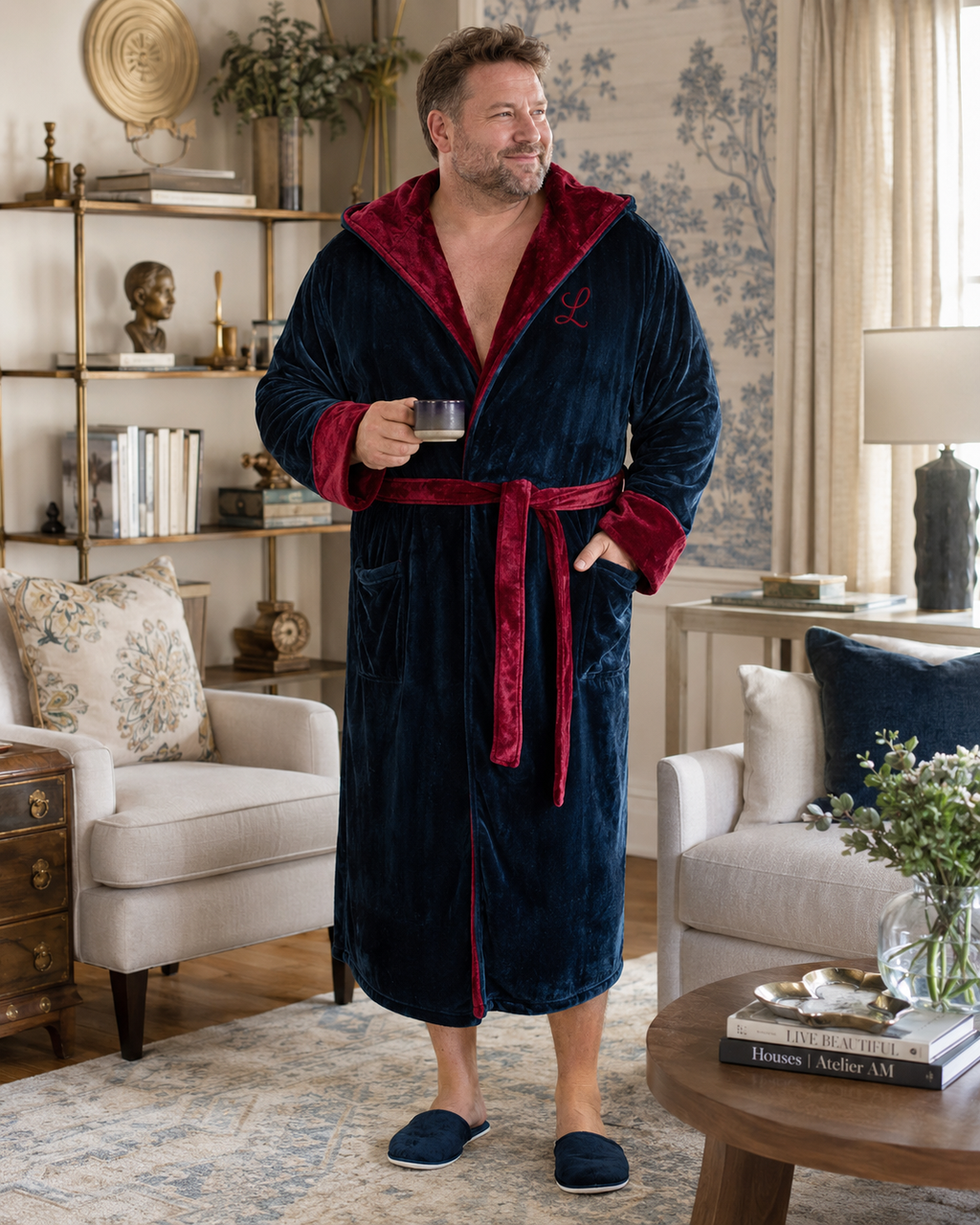 Men's Hooded Plush Robe