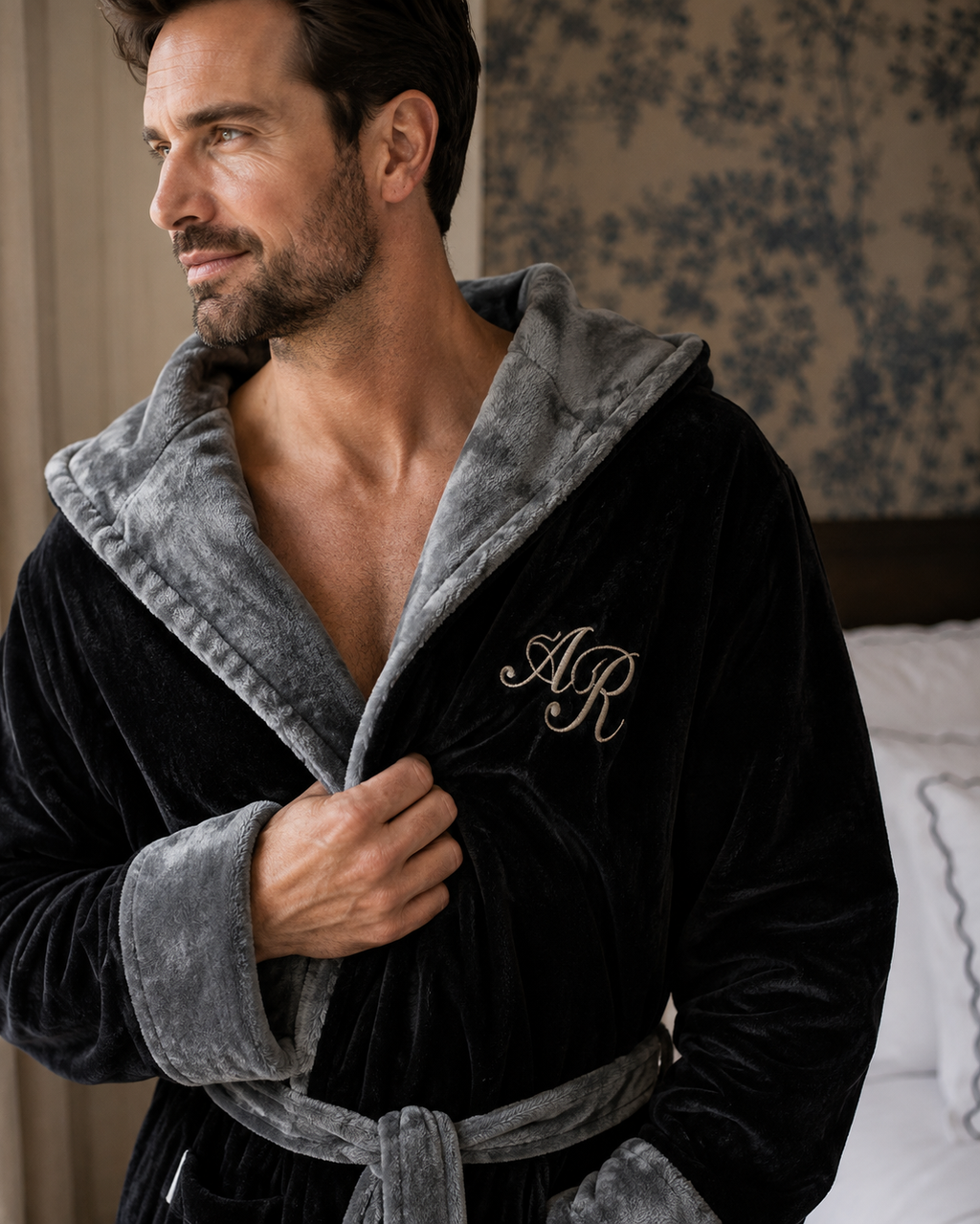 Men's Hooded Plush Robe