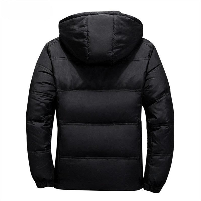 Jaqueta Masculina de Inverno com Capuz, Resistente à Água