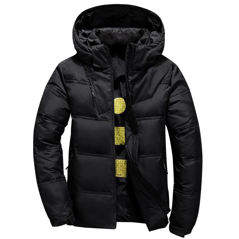 Jaqueta Masculina de Inverno com Capuz, Resistente à Água