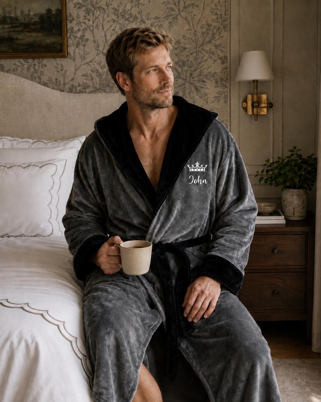 Men's Hooded Plush Robe