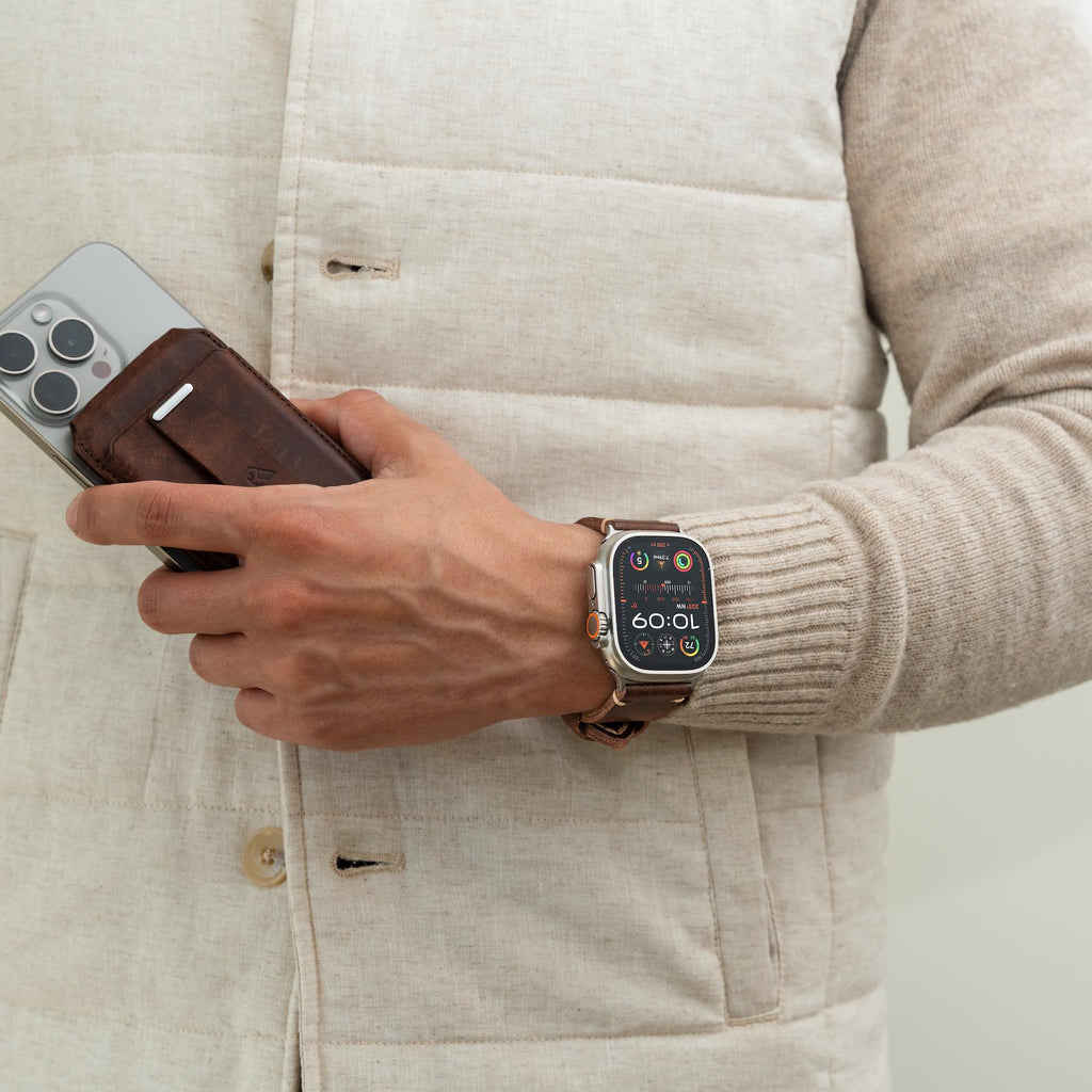 Pulseira de Couro R01 para Apple Watch
