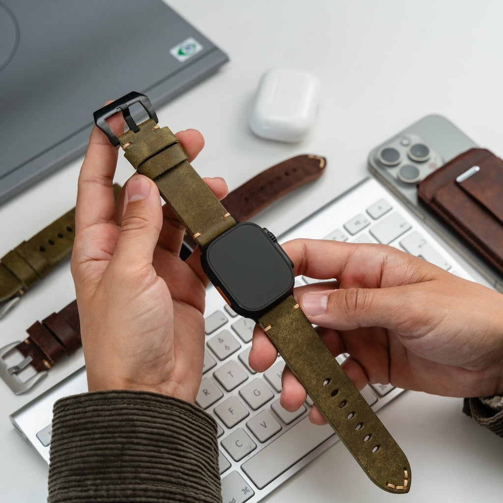 Pulseira de Couro R01 para Apple Watch