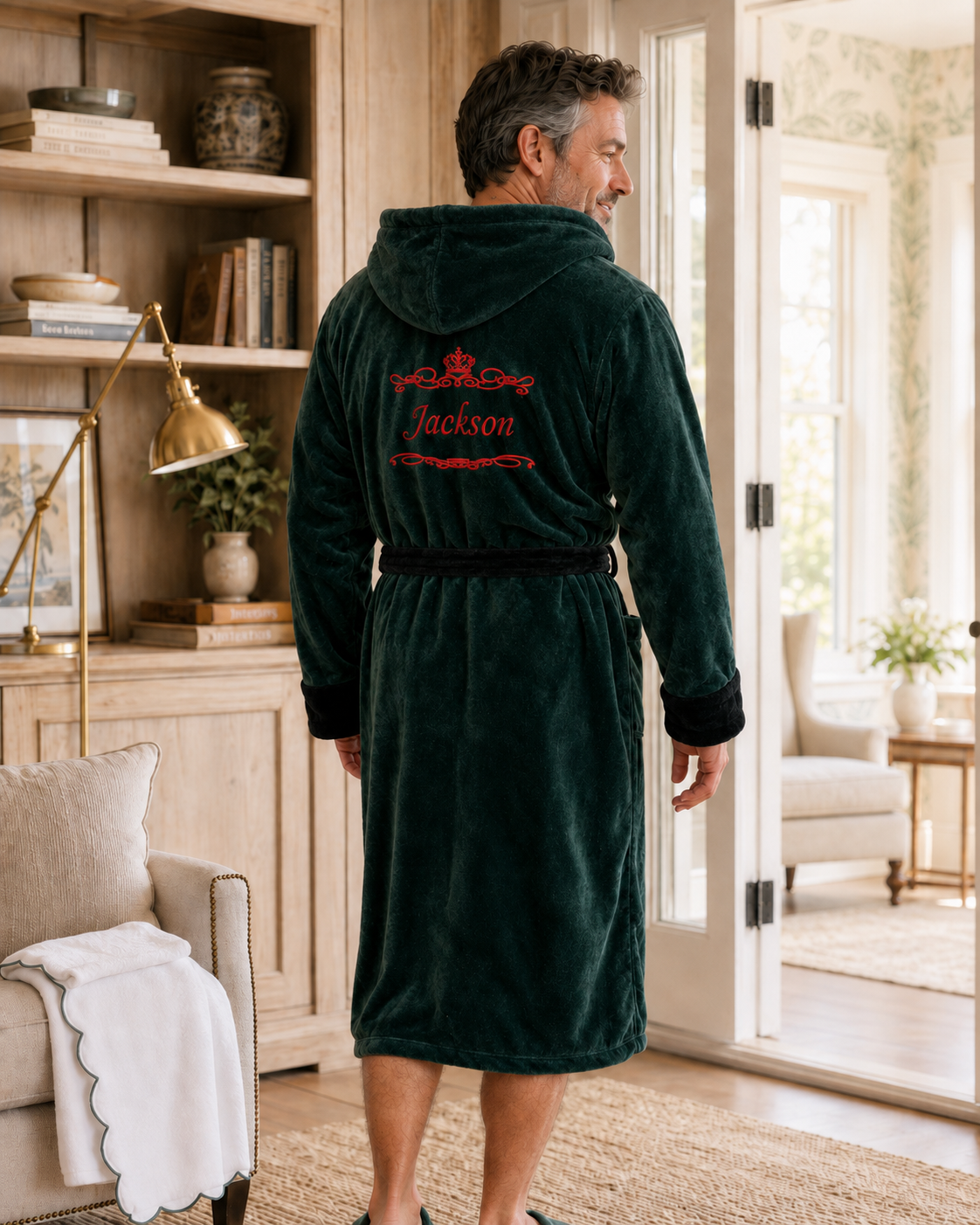 Men's Hooded Plush Robe